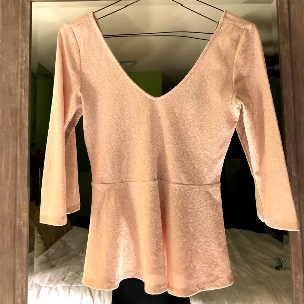 Forever 21 Pink Peplum Shirt